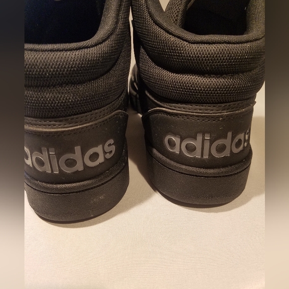 Men Adidas Hoops Mid Triple Black Shoes Sneakers Size 12 - Picture 3 of 8